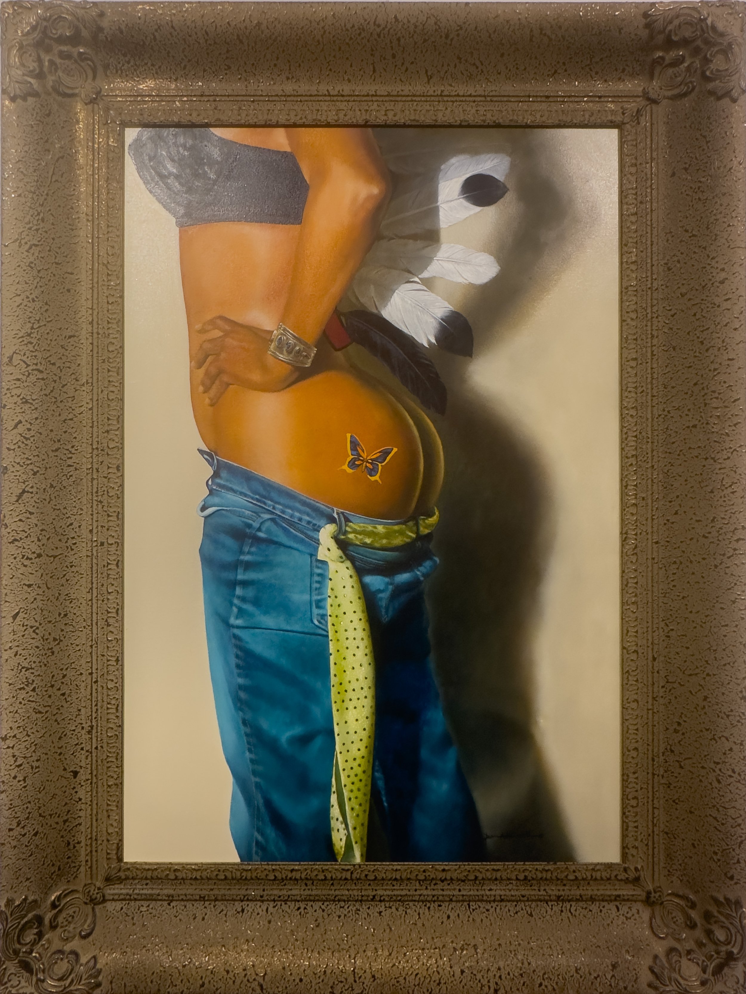 Evelyn/Quiana Nude in Feathers
24"x36"  Oil on Canvas $50,000