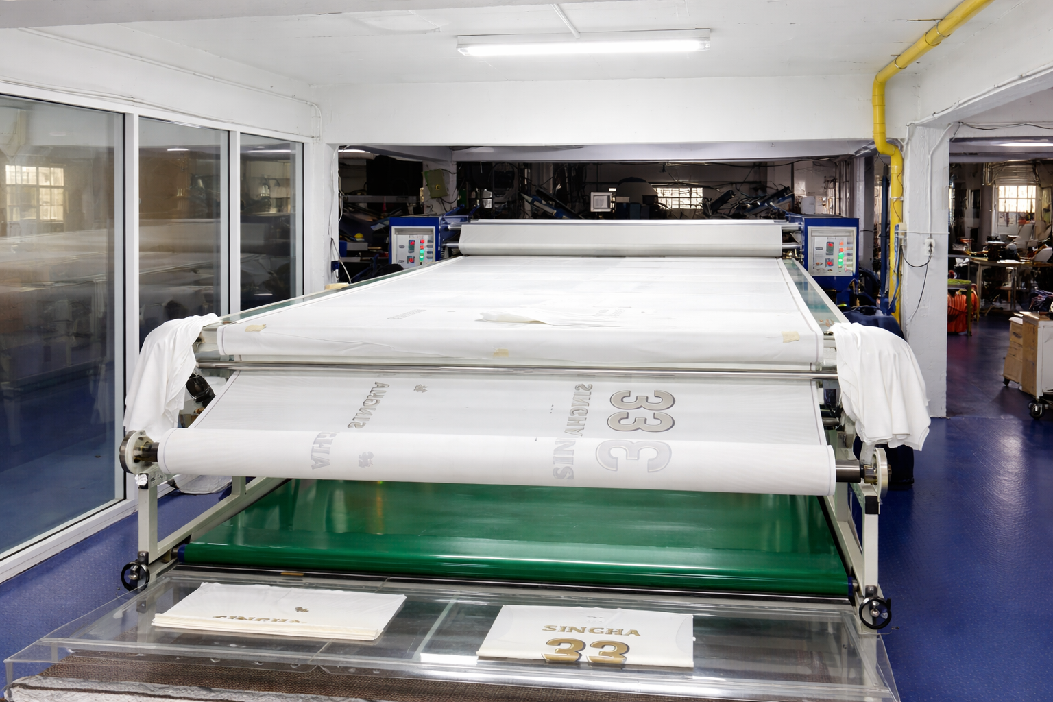 Geometric drawing of an outline square with sections divided by vertical, horizontal, and circle lines.