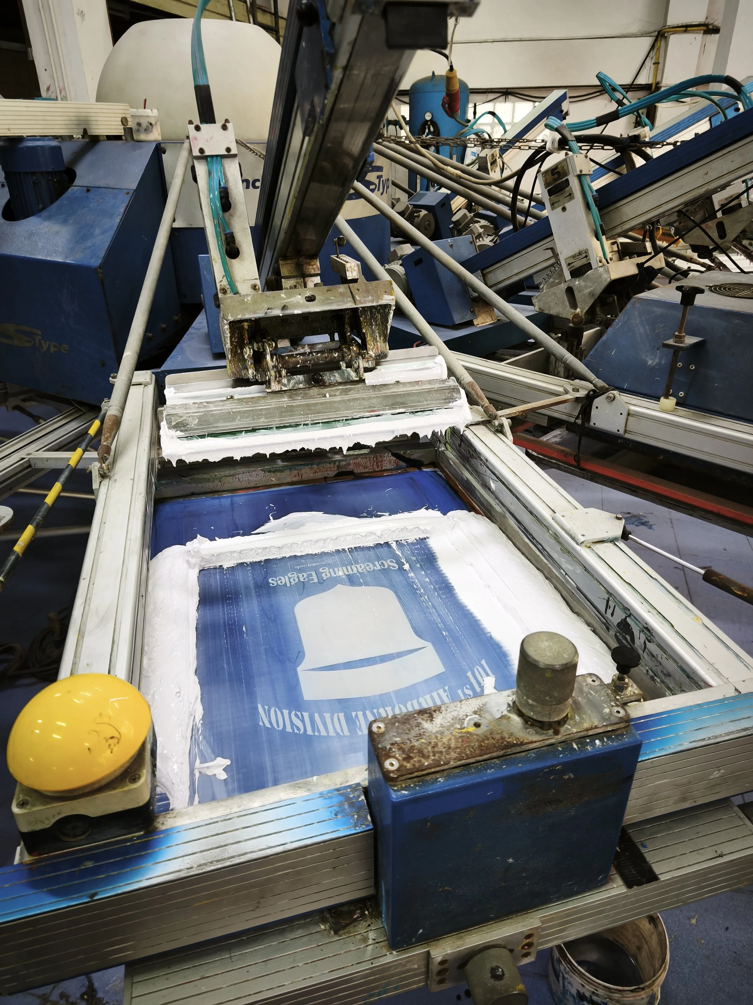In-house screen printing and rubber printing process producing consistent, high-quality garment prints.