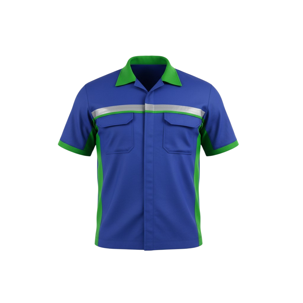Hi-Vis Two-Tone Work Shirt - Blue/Green - Front

A durable short-sleeve work shirt designed for visibility and everyday use on site. Lightweight, breathable fabric keeps you comfortable during long shifts, while the contrasting hi-vis panels add clea