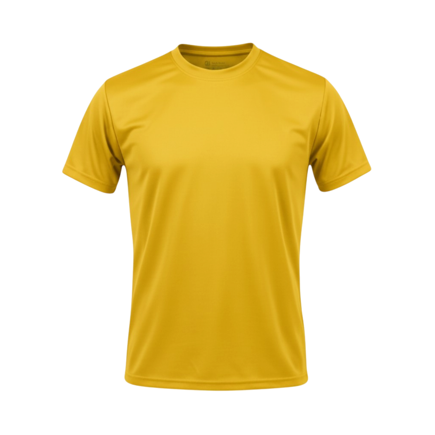 Yellow_Crew_neck_polyester_T-Shirt_Front.png