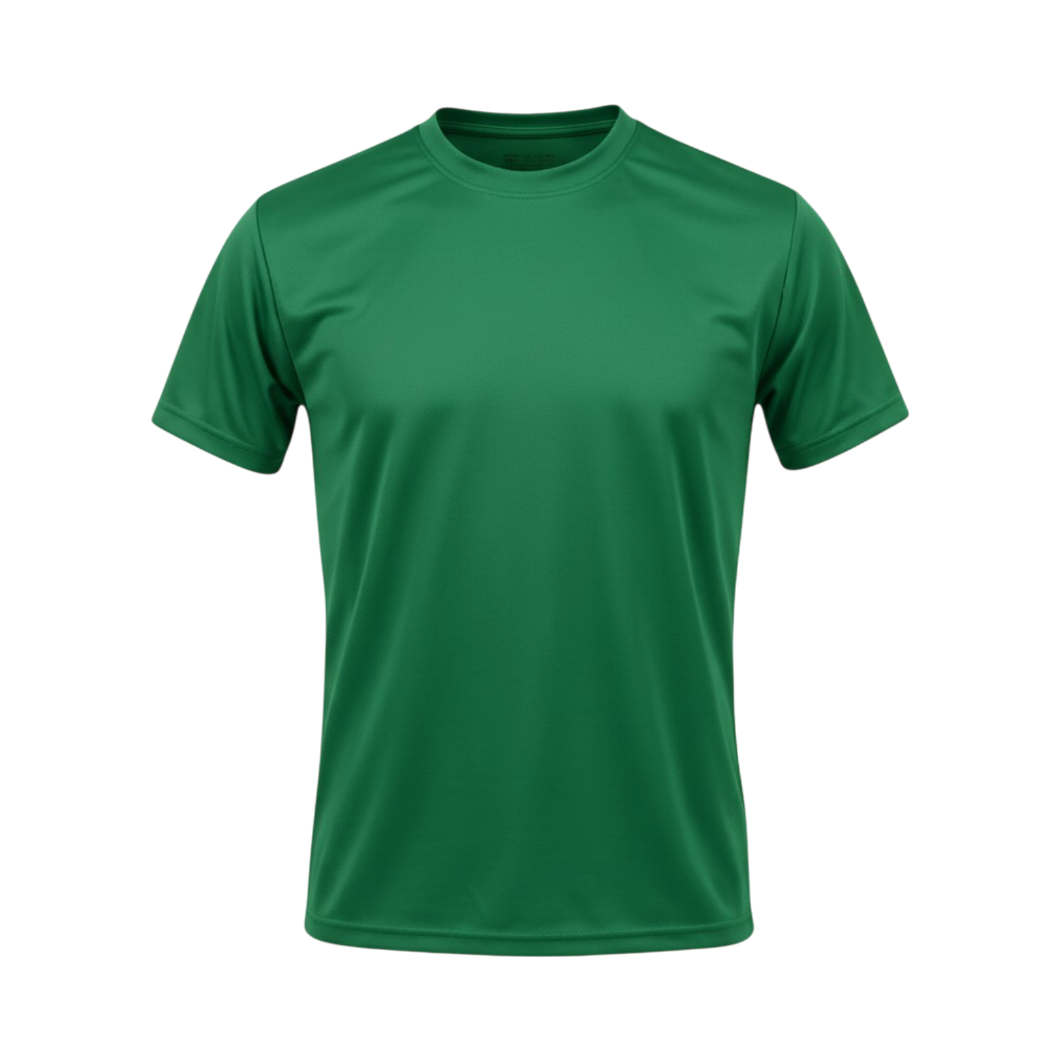 Green_Crew_neck_polyester_T-Shirt_Front.png
