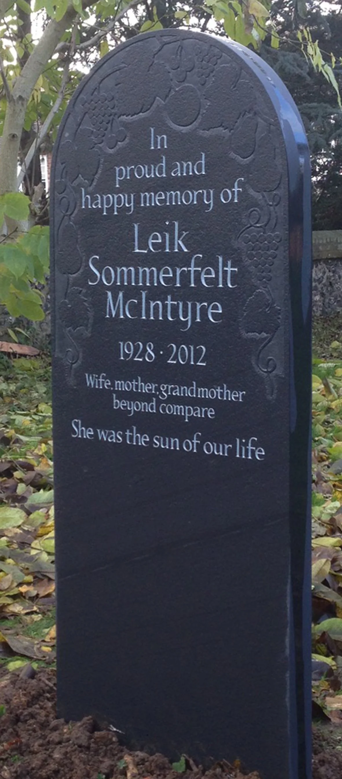 Burlington slate memorial