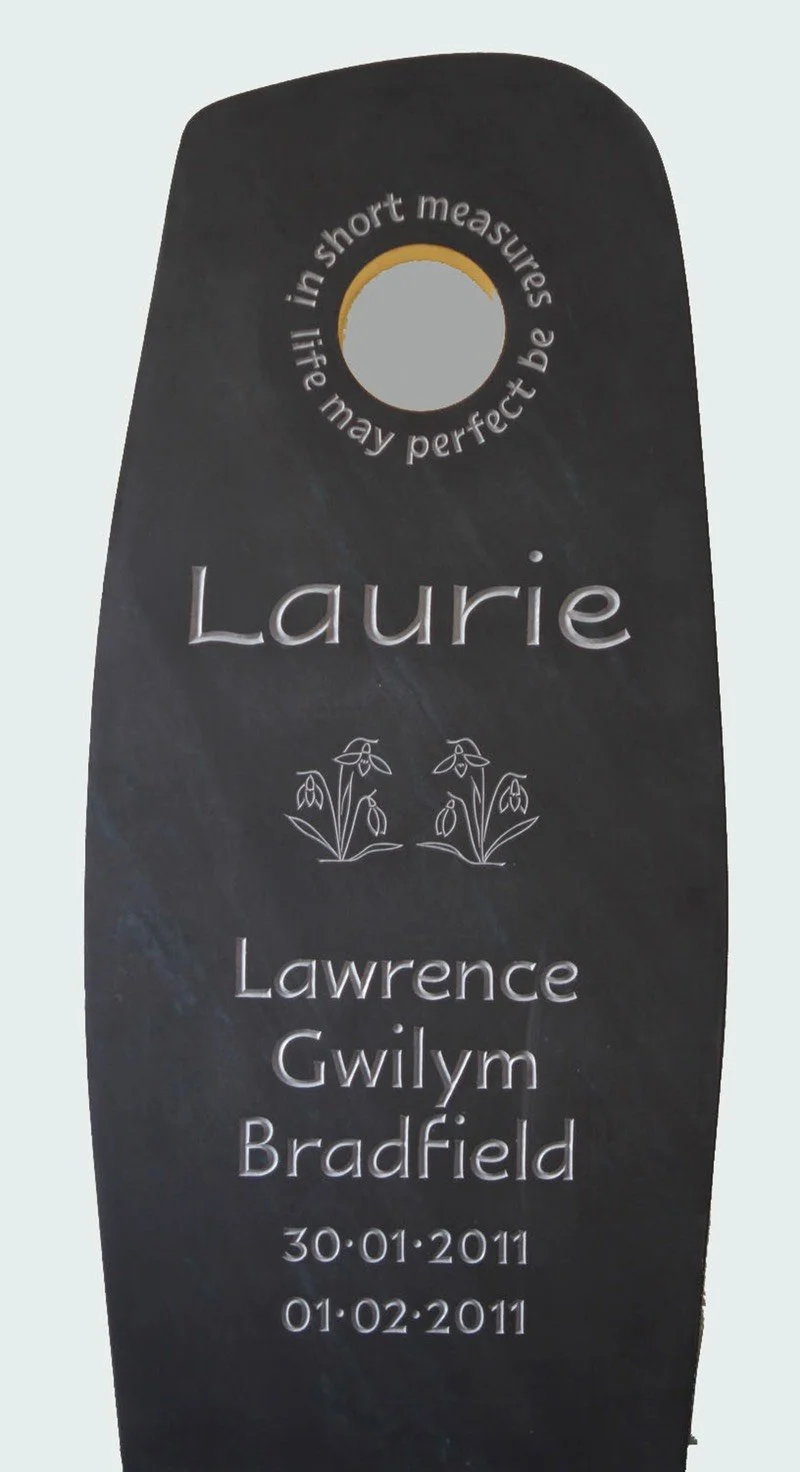 Welsh grey Slate headstone