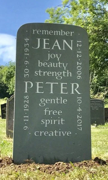 Green slate memorial without surname