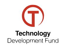 Logo of Technology Development Fund with a stylized 'T' inside a red circle