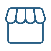 Icon of a shop with an awning, no physical items visible.