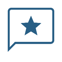 A speech or thought bubble with a star inside it.