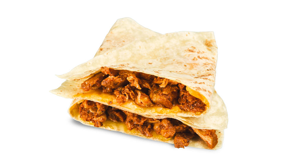 Ein Quesadilla mit Chicken und Käse 