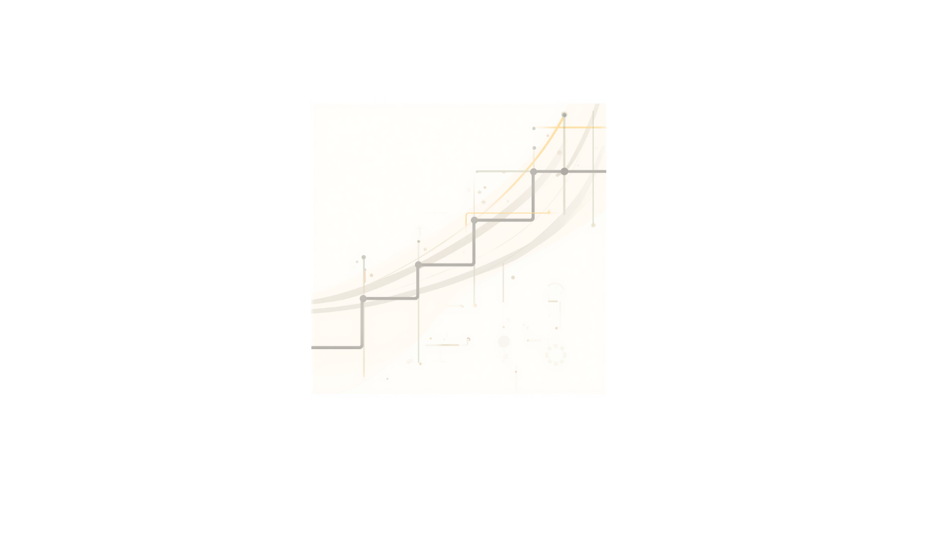 Abstract graphical representation of ascending stairs with connected dots and lines, overlaid on a light, tech-inspired background.