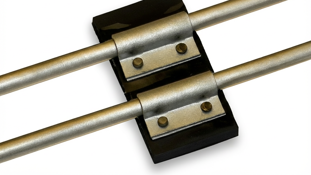 'P' Clips centre fixings on Round Bars