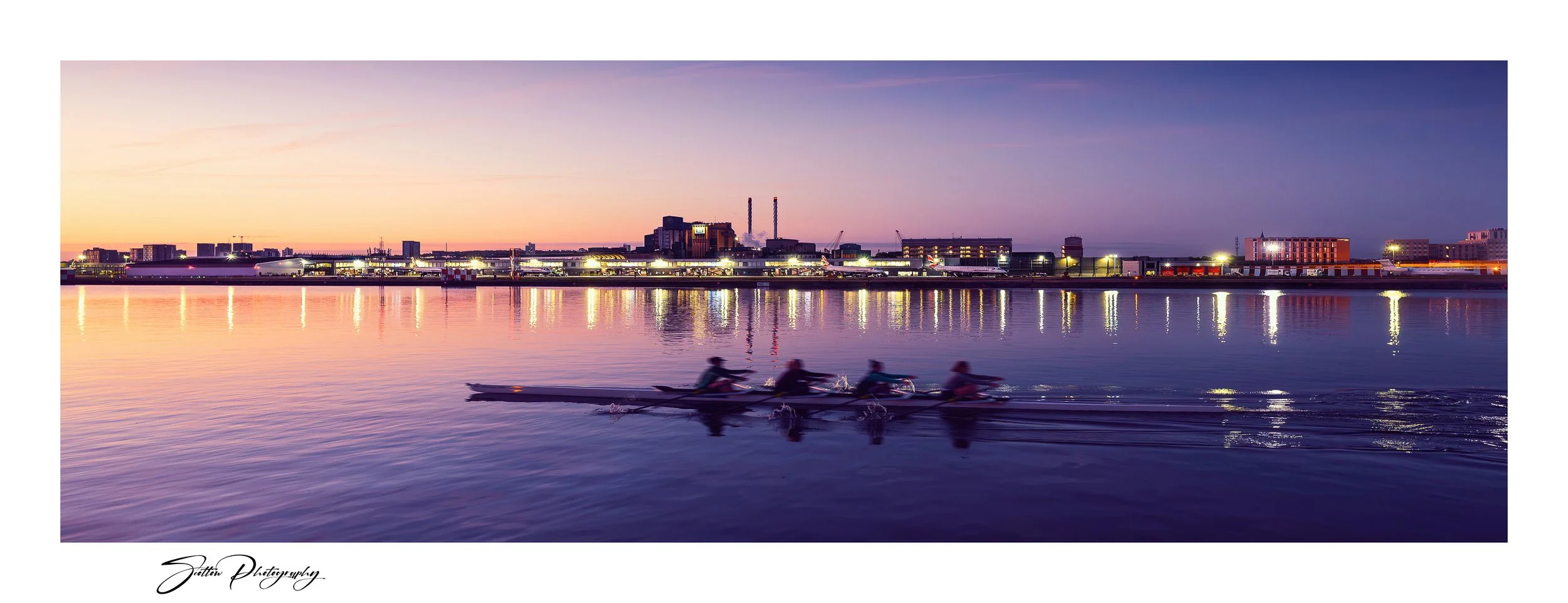 Rowing across, Royal Albert Dock