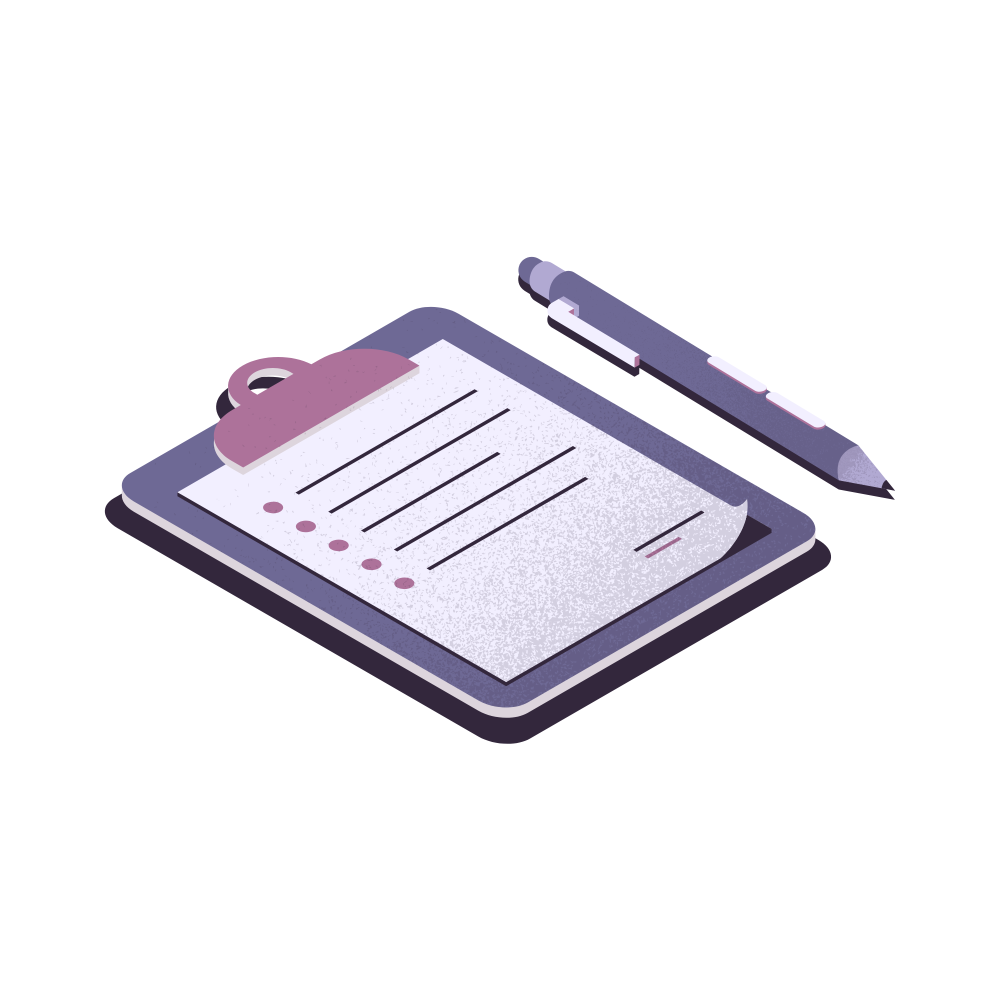 Une feuille de papier sur un clipboard avec une tâche coché, à côté d'un ordinateur portable.