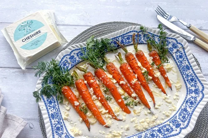 Spring Roasted Carrots with Whipped Cheshire Cheese