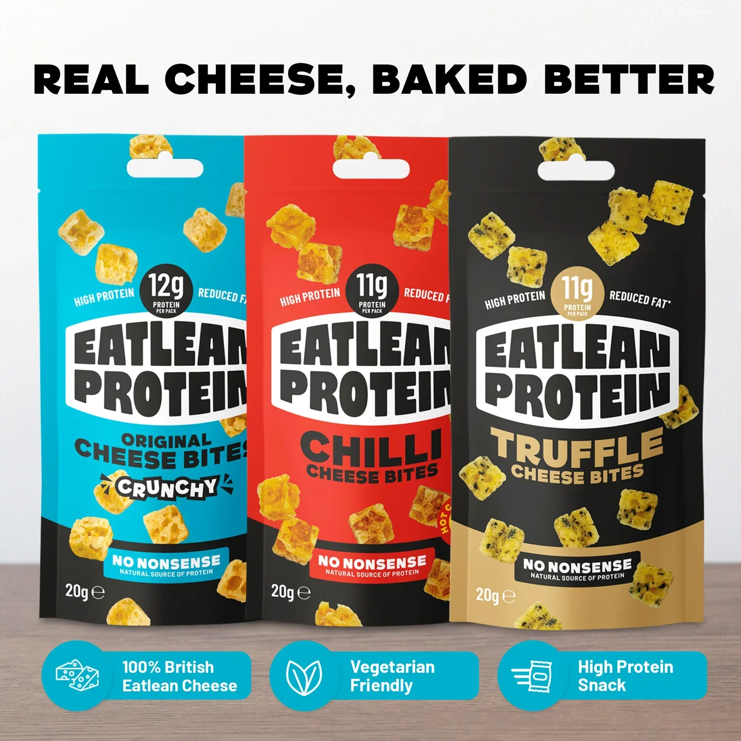 Eatlean Variety Cheese Bites Pack - Real Cheese, Baked Better