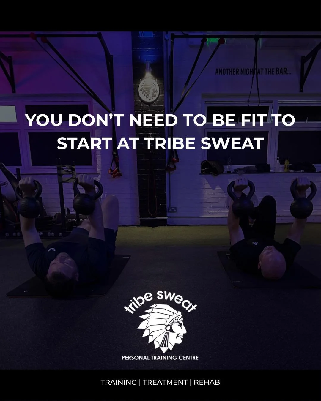 You don&rsquo;t need to &ldquo;get fit first&rdquo; to start at Tribe Sweat.

That&rsquo;s literally what we&rsquo;re here for.

At Tribe Sweat, we build you up from wherever you&rsquo;re starting &mdash; whether that&rsquo;s:
&bull; First time train