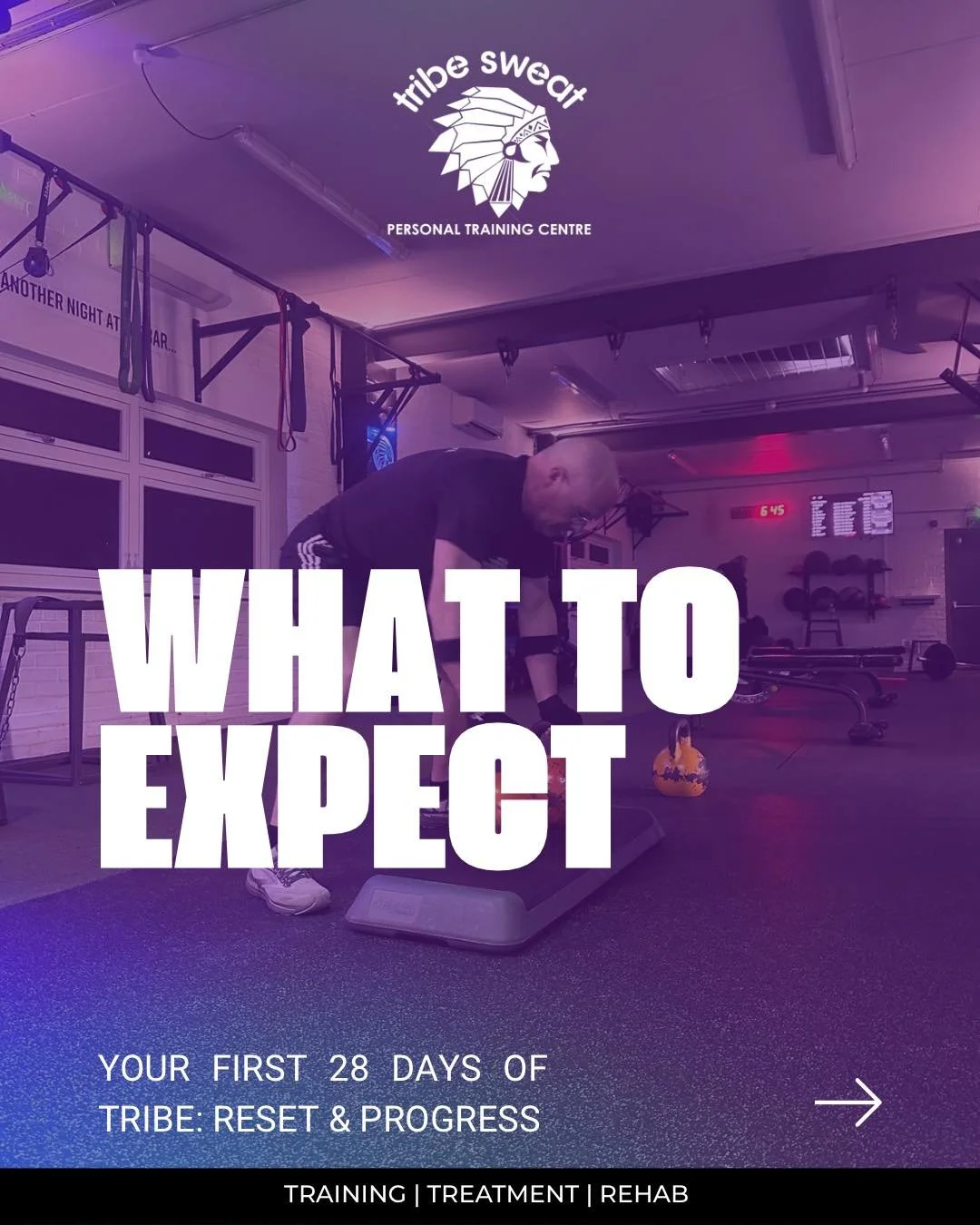Most people don&rsquo;t fail because they don&rsquo;t try. They fail because they try to follow a plan that was never built for THEM.

Your first 28 days at Tribe Sweat isn&rsquo;t a fixed programme.
It&rsquo;s a coached process that is adapted to YO