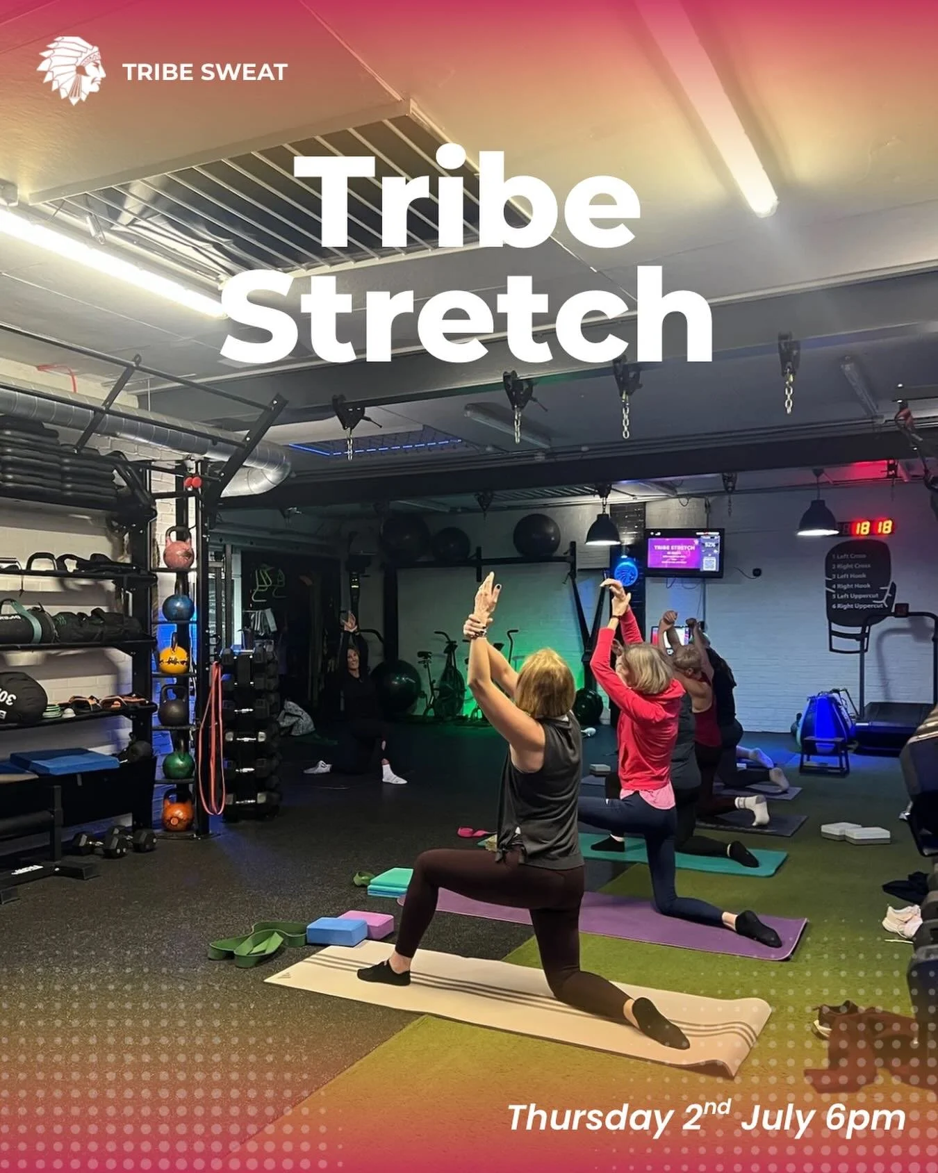 TRIBE STRETCH - THURSDAY 2ND JULY 2026

Join Julie for an hour dedicated to improving mobility, reducing stiffness and helping your body recover from the demands of training and everyday life.

Whether you&rsquo;re lifting, running, golfing, working 