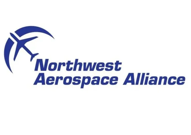 Logo of Northwest Aerospace Alliance with a stylized airplane icon and the organization name in blue text.