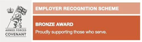 Employers recognition scheme bronze award badge supporting those who serve