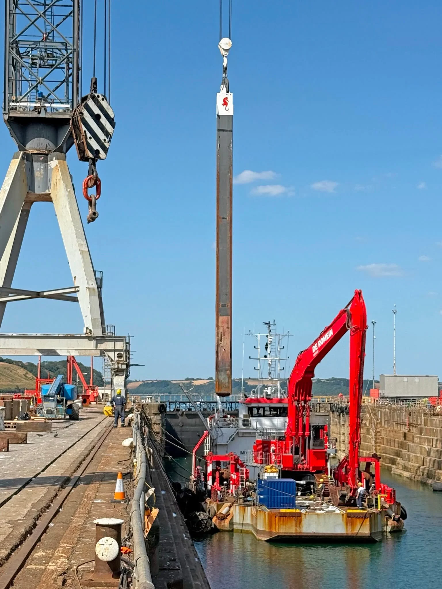 The self-propelled backhoe dredger &lsquo;Capall Mara&rsquo; recently came to Falmouth for a unique drydocking project. In preparation, our team expertly removed the vessel&rsquo;s spud legs before docking. Working with De Romein Nearshore, we comple