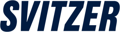 Text that reads 'SVITZER' in bold, dark blue letters.