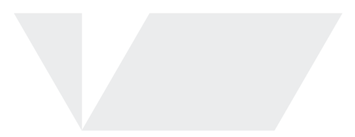A logo with a black and gray geometric design.