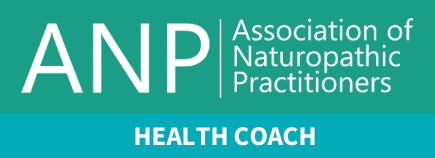 Logo of the Association of Naturopathic Practitioners, including the text 'HEALTH COACH'.