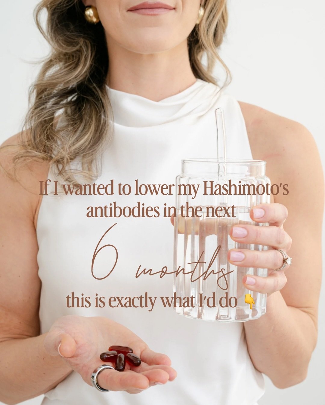 If I wanted to lower my Hashimoto&rsquo;s antibodies over the next 6 months, this is exactly where I would focus. 

💫I&rsquo;d filter my water 
💫I&rsquo;d go gluten free 
💫I&rsquo;d run functional labs to find my root cause 
💫I&rsquo;d start drin
