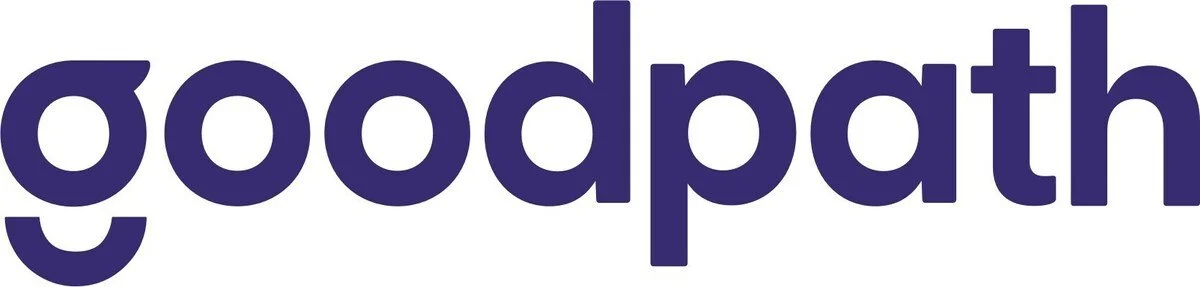 The image displays the word "goodpath" in lowercase, dark blue letters on a white background.