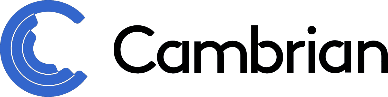 Cambrain logo with a stylized blue C followed by the word 'Cambrain' in black.