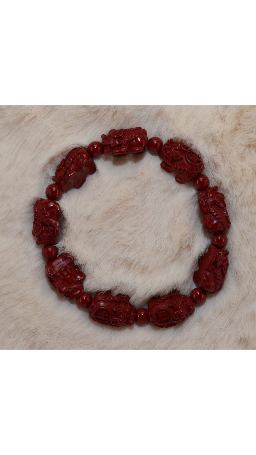 Dragon Turtle Cinnabar Bracelet