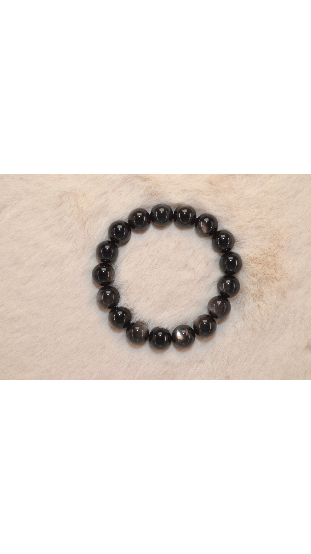 Elegant Silver Obsidian Bracelet