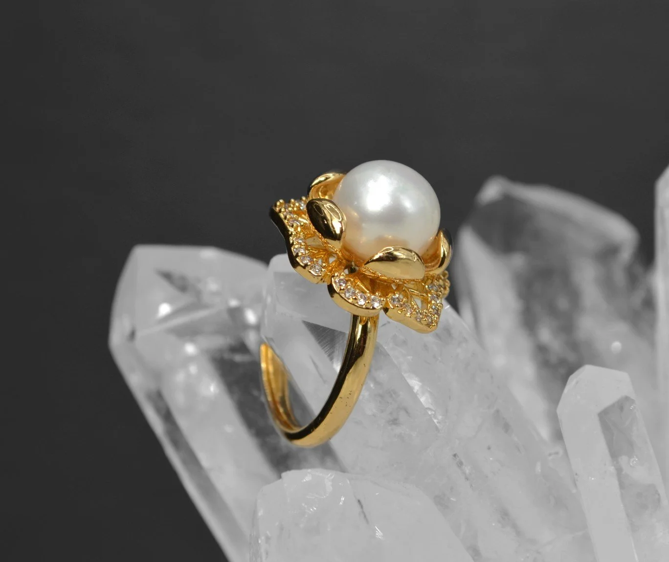 Exquisite 14K Natural Pearl Ring
