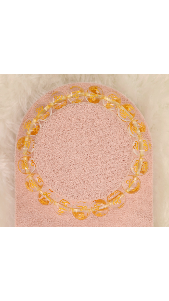 Six-Syllable Mantra Clear Quartz Bracelet