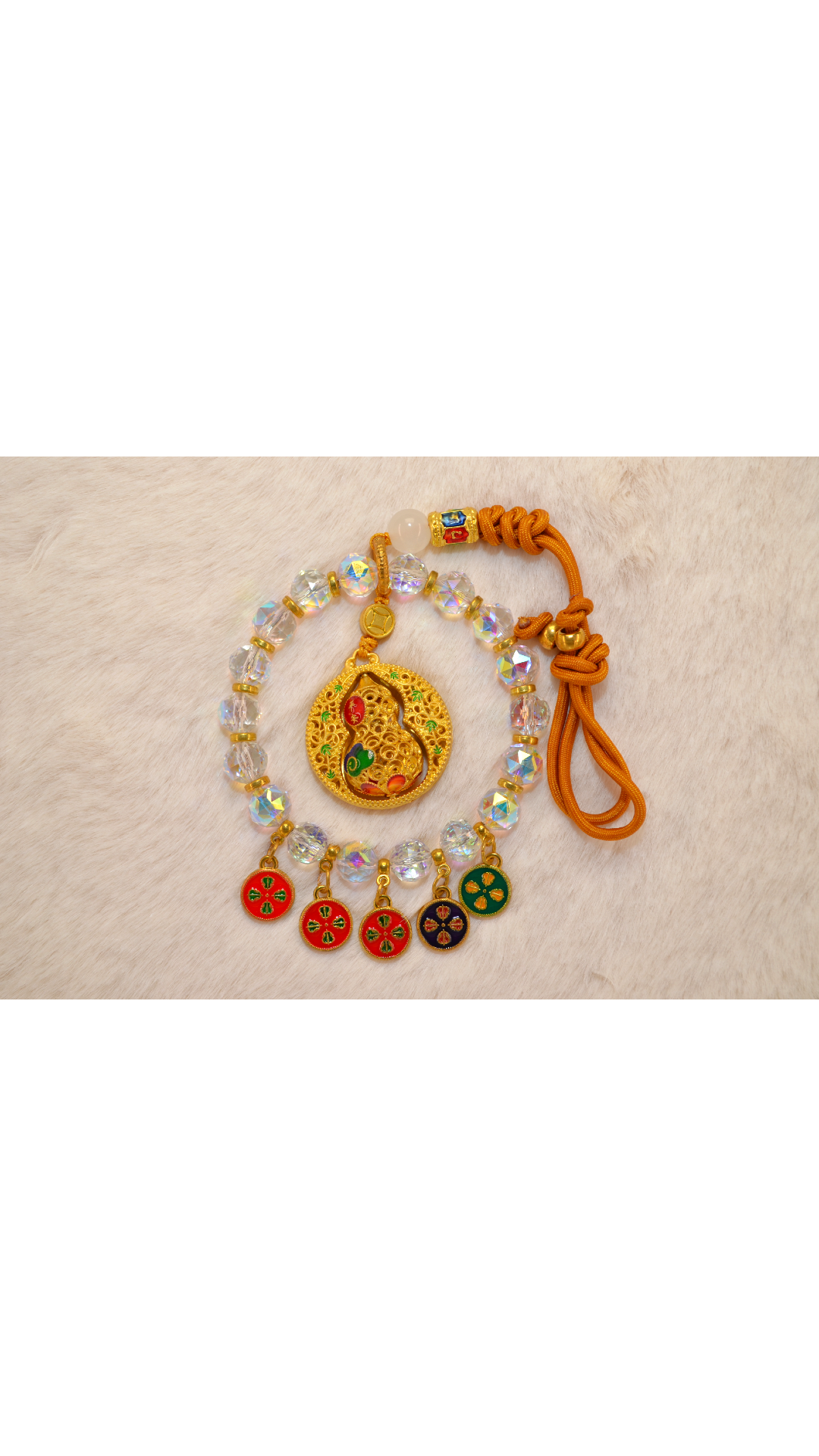 Golden Gourd Enamel Charm