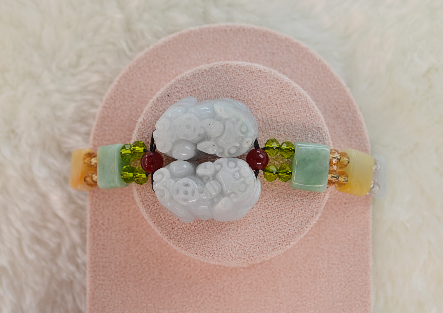 12 Double Pixiu (mythical creature) Burmese Jade Bracelet (2B).png