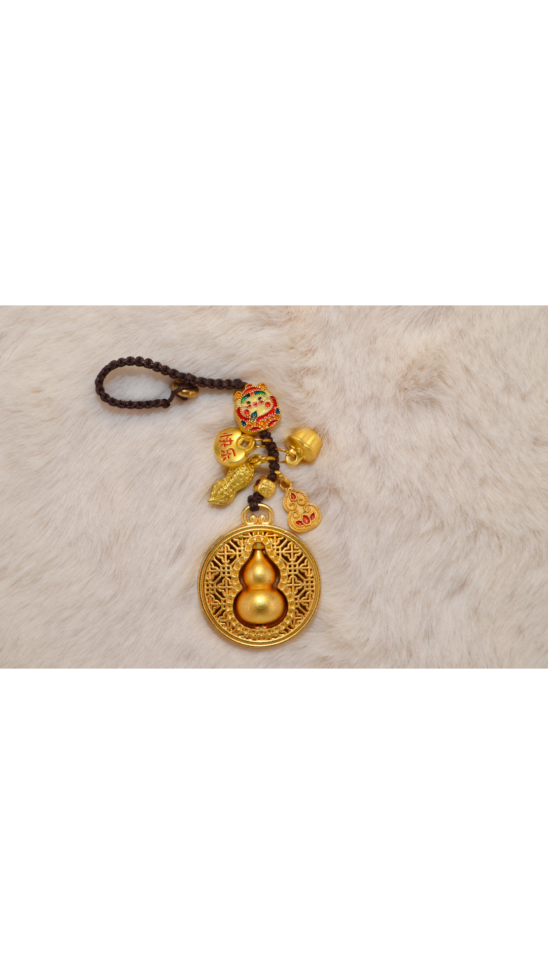 Copper Gourd Good Luck Keychain