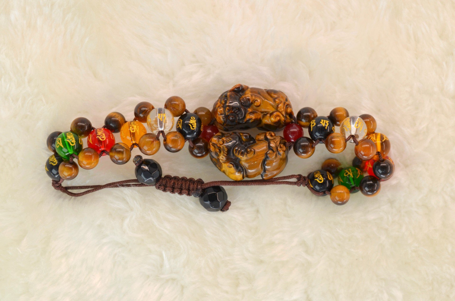 7 Double Pixiu Yellow Tiger's Eye Stone Bracelet (1A).jpg