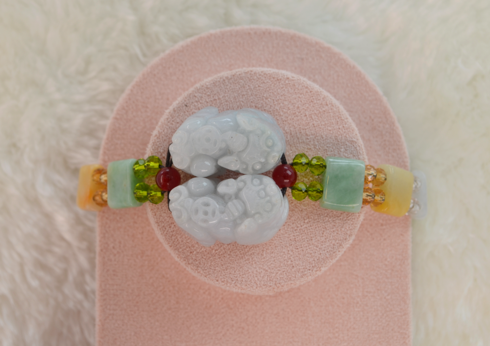 12 Double Pixiu (mythical creature) Burmese Jade Bracelet (2A).png
