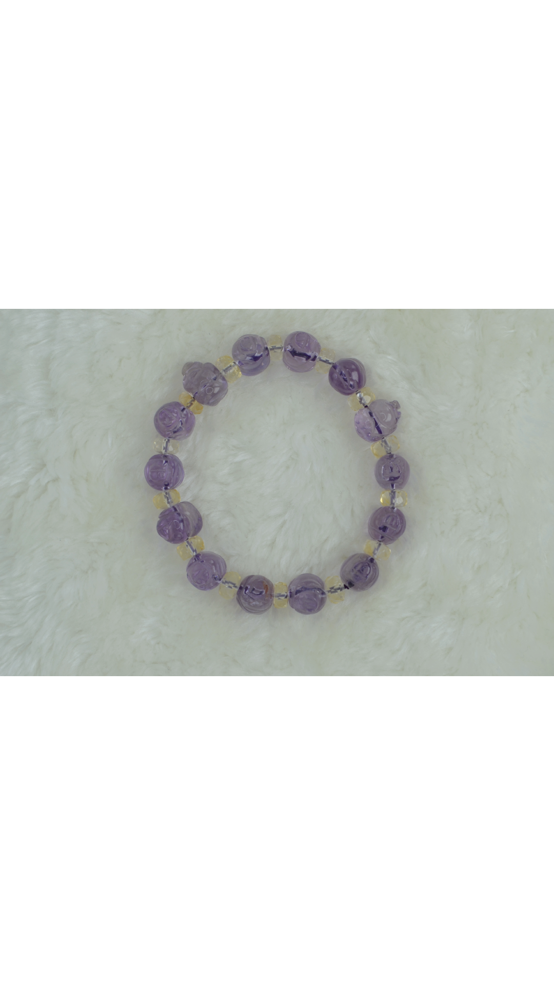 Lavender Pig Bracelet with Citrine and Amethyst