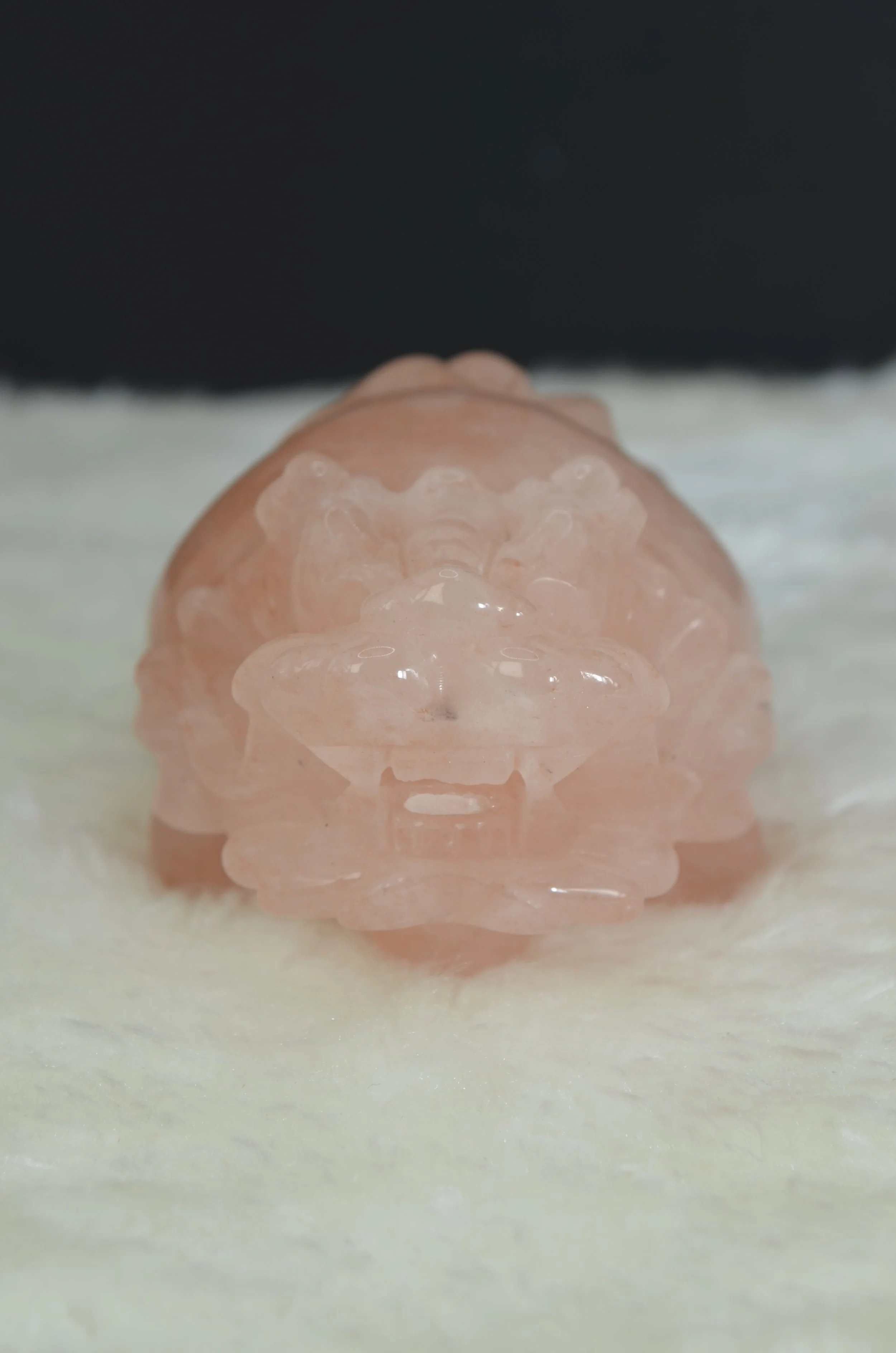 Rose Quartz Dragon Turtle Figurine