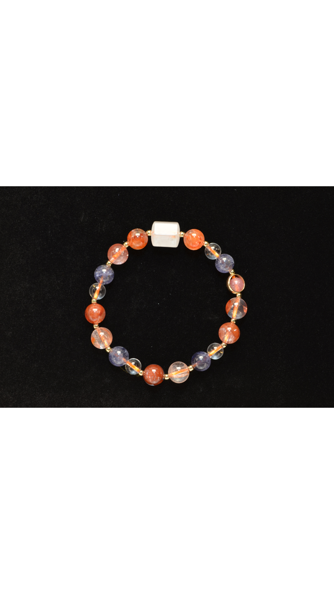 Red Glue Flower Crystal Dong Qing Stone Bracelet