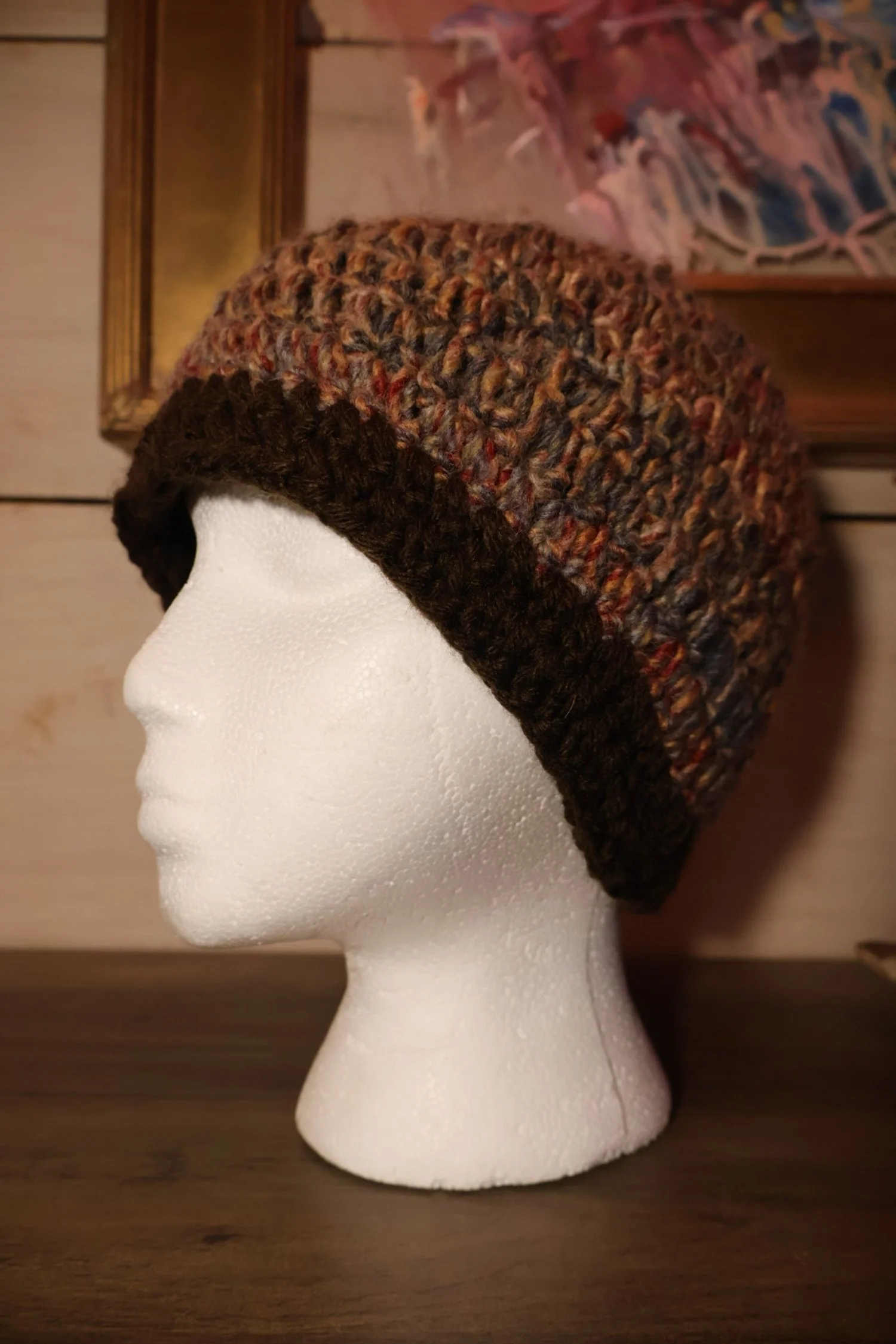 Cinnamon Roll Crochet Hat, Adult Medium