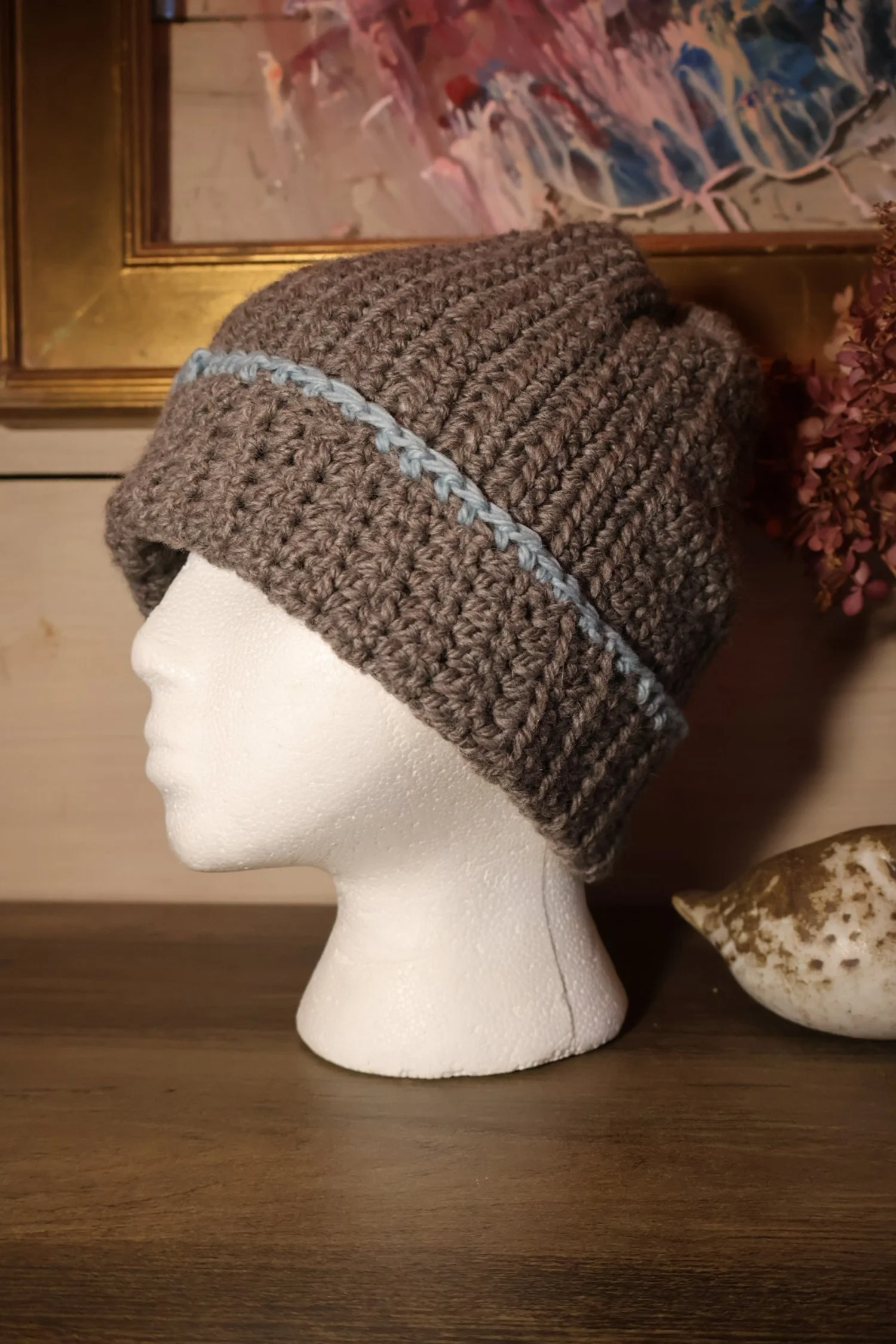 Acorn Ribbed Crochet Hat