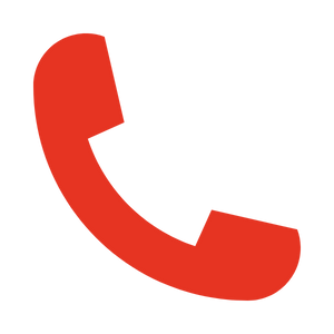 Ein rotes Symbol eines Telefons, das symbolisiert, dass man jemanden anrufen kann.