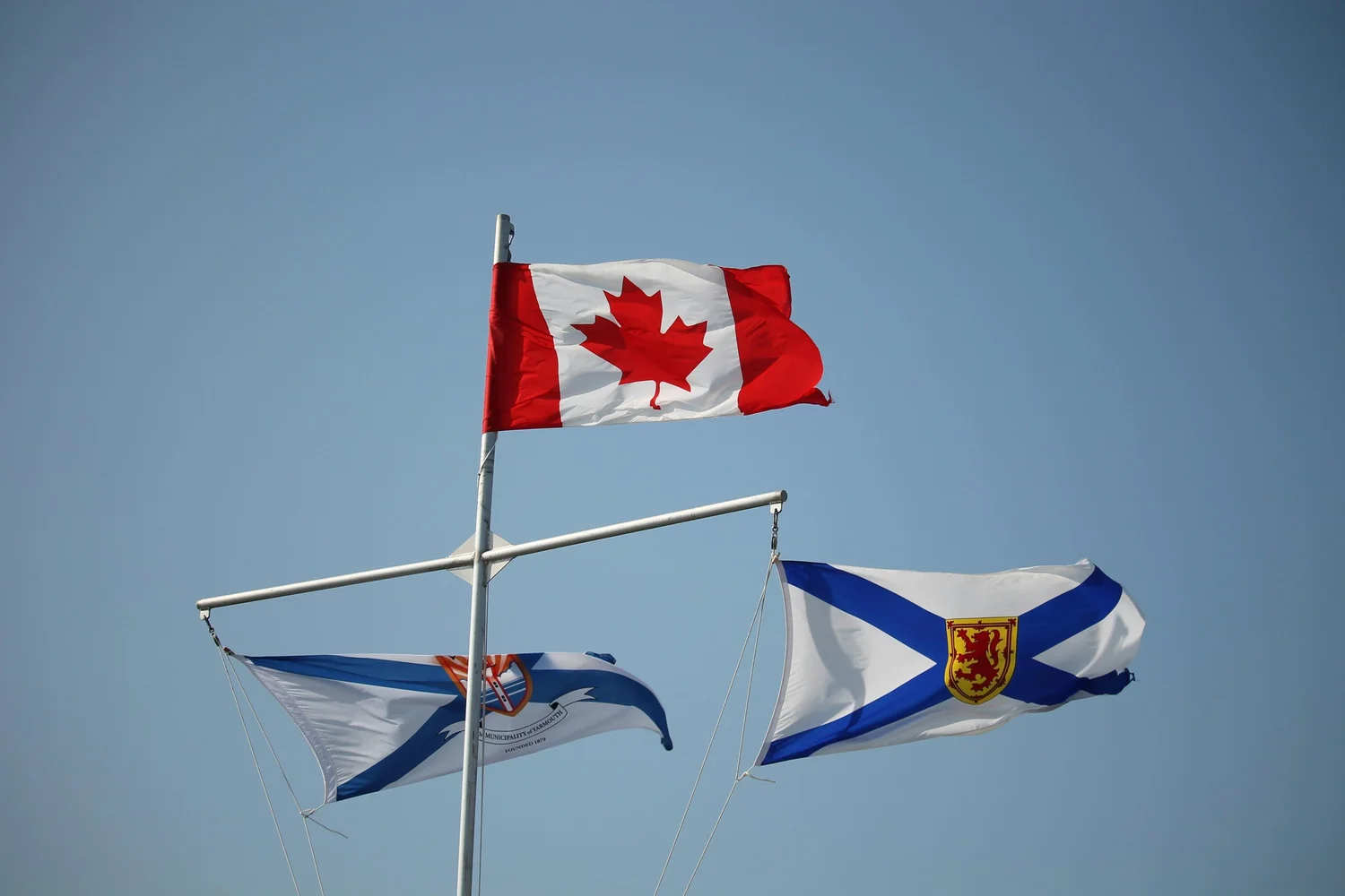 Canadian and Nova Scotian flags