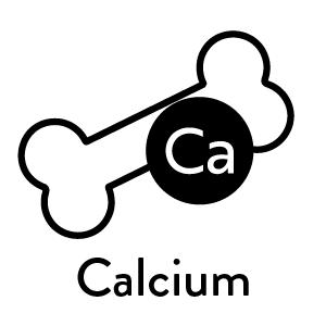 Calcium icon with bone symbolism