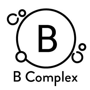 B Complex vitamin logo with circles