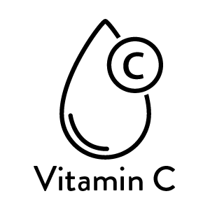 Vitamin C icon with water droplet and "C"